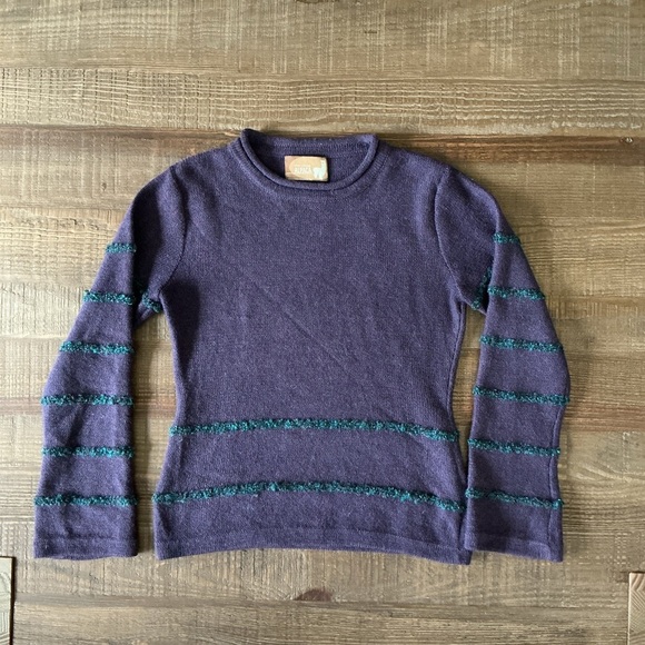 Everything Alpaca Purple Sweater with Blue Green Accents - Picture 1 of 5